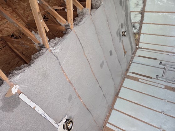 Structure opened to the framing during demolition.