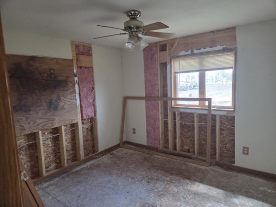 Room mid dry-down with flood cuts and exposed studs.